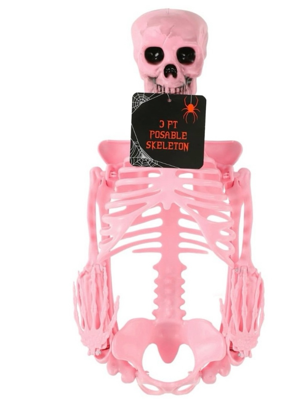 3 Foot Pink Posable Skeleton Indoor Outdoor Halloween Decoration New W Tags